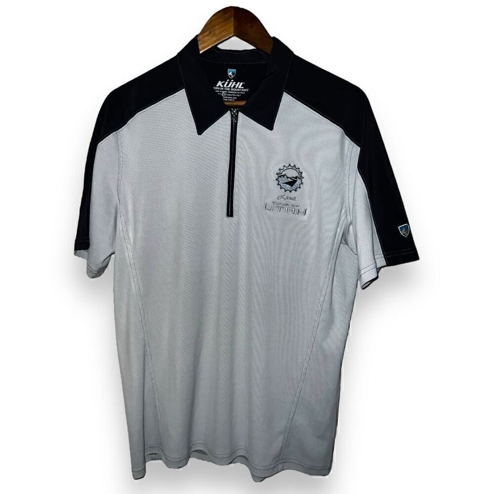 Gray Kühl Performance Shadow Zip Polo Shirt Size L